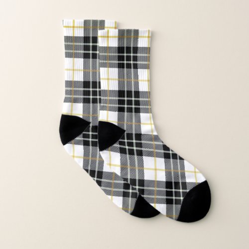 black and white Scottish plaid Socks