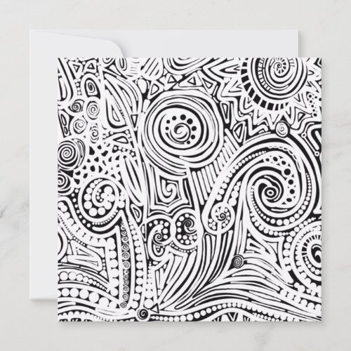 Black And White Scratch And Dot Art  Card