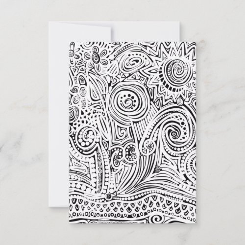 Black And White Scratch Art Card