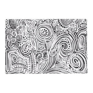 Black And White Scratch Art Placemat