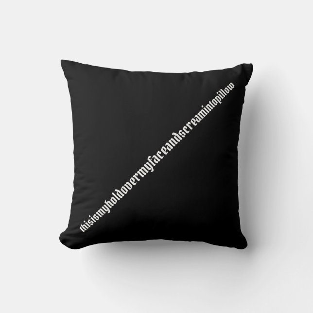 Black and White Scream Pillow (Front)