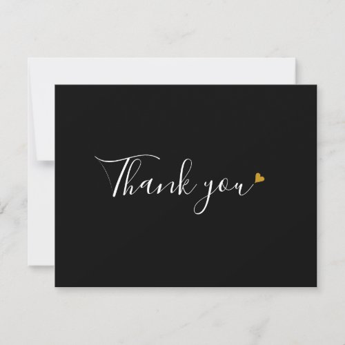 Black and White Script Business Thank You Card