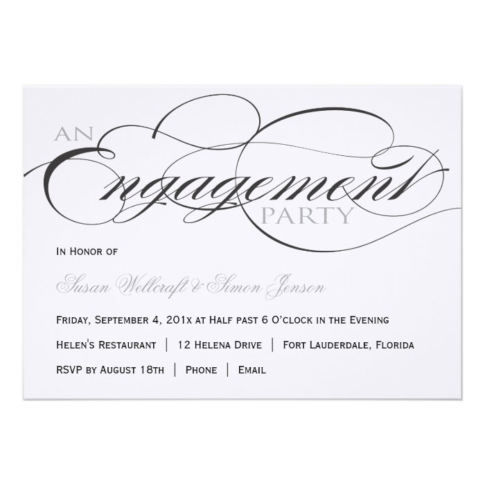 Black And White Engagement Party Invitations 6