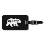 Black and White Script Mama Bear Silhouette Luggage Tag Black and White Script Mama Bear Silhouette Luggage Tag