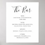 Black And White Script Wedding Drinks Bar Menu Poster at Zazzle