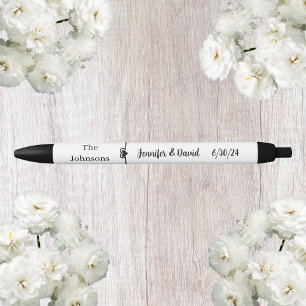 Black and White Script Wedding Favor Pen