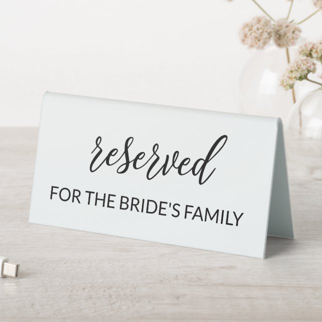 Black And White Script Wedding Reserved Table Tent (In SItu (Table))