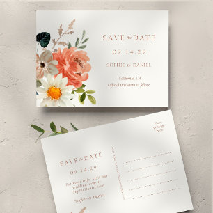 Black and White Script Wedding Save The Date Announcement Postcard