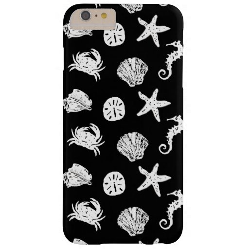Black and White Sea Creatures Nautical Oceanic Barely There iPhone 6 Plus Case