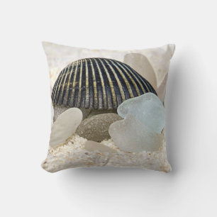 Black and white sea glass - pillow
