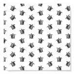 Black and White Sea Turtles Design Antique Art Poster