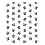 Black and White Sea Turtles Design Antique Art Poster