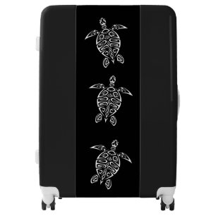Black And White Sea Turtles Luggage