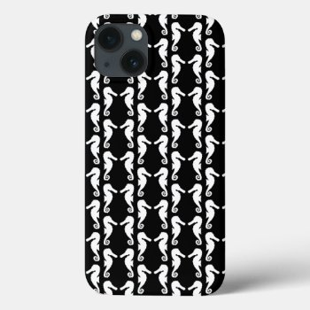 Black And White Seahorses Pattern. Iphone 13 Case by Animal_Art_By_Ali at Zazzle