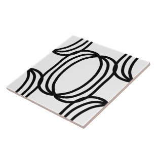 Black and white seamless decorative ceramic tile