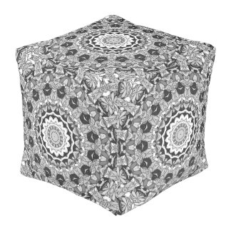 Black and White Seamless Pattern Pouf