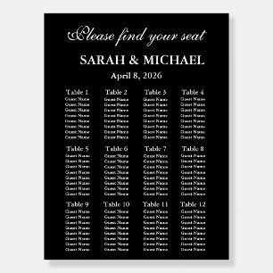 Black and White Seating Chart Foam Boards