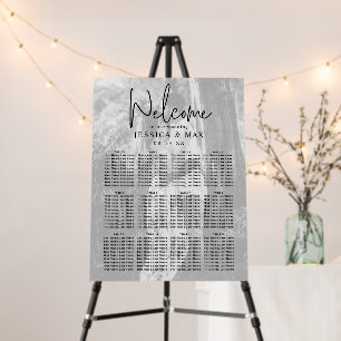 Black and White Seating Chart Photo Wedding Sign