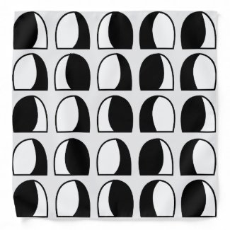 Black and White Semicircle Geometric Pattern