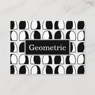 Black and White Semicircle Geometric Pattern 