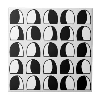 Black and White Semicircle Geometric Pattern 