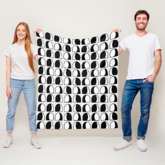Black and White Semicircle Geometric Pattern