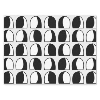 Black and White Semicircle Geometric Pattern