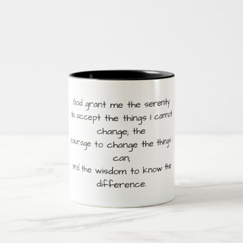 Black and White Serenity Prayer Mug