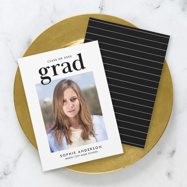 Black and White Serif Photo Grad Announcement (Creator Uploaded)