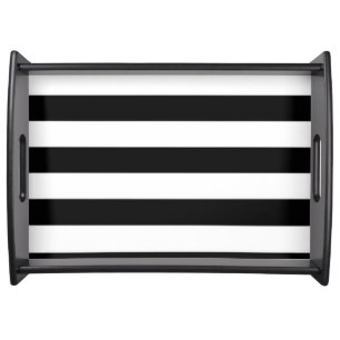 black and white serving tray