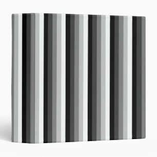Black and white shadow stripes 3 ring binder