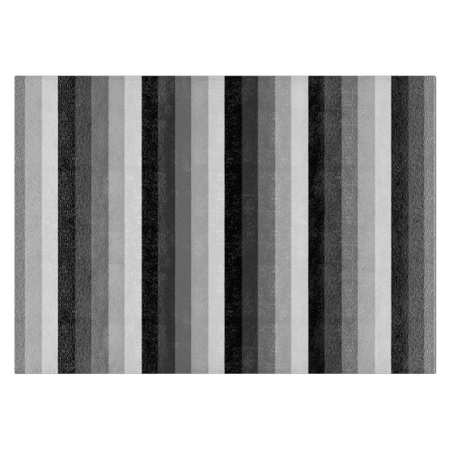 Black and white shadow stripes cutting board (Front)