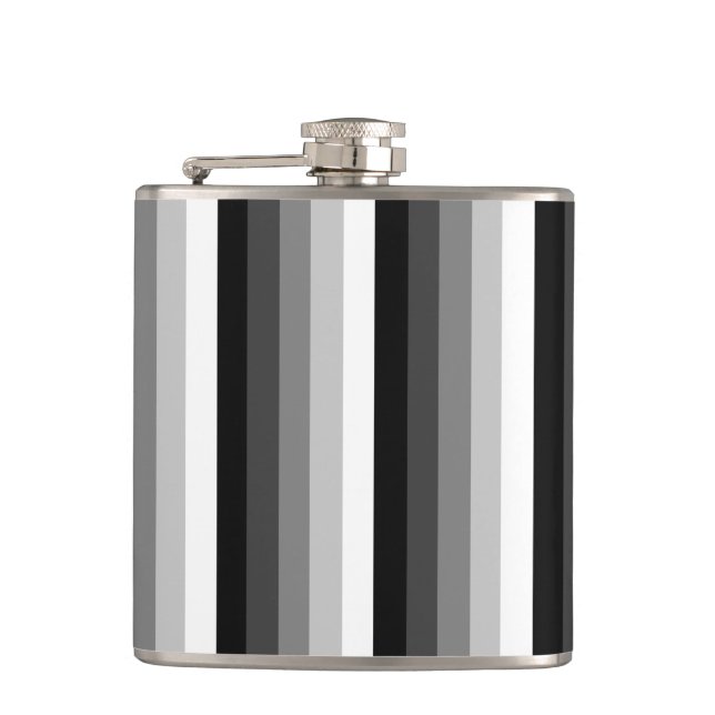 Black and white shadow stripes flask (Front)
