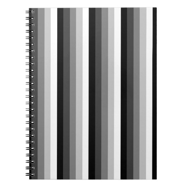 Black and white shadow stripes notebook (Front)