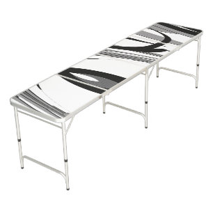 Black and White Shape Art Beer Pong Table