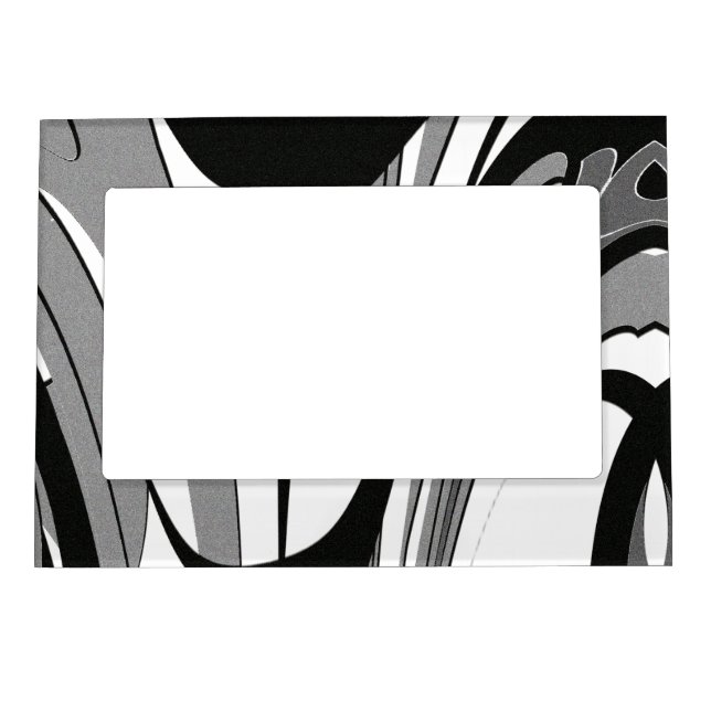 Black and White Shape Art Magnetic Frame (Front)