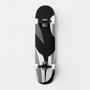 Black and White Shape Art Skateboard Deck