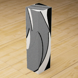 Black and White Shape Art Wine Box