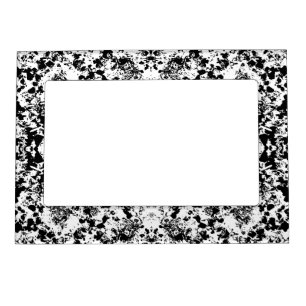 Black And White Shapes Pattern Magnetic Frame