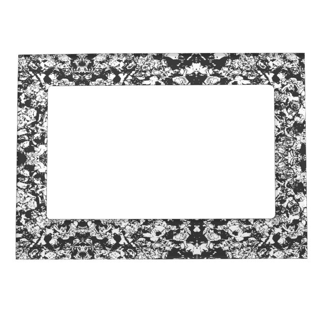 Black And White Shapes Pattern Magnetic Frame (Front)