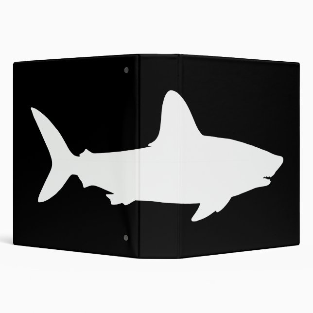 Black and White Shark 3 Ring Binder (Background)