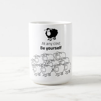 Black and white sheep coffee mug