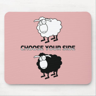 Black and white sheep mouse pad