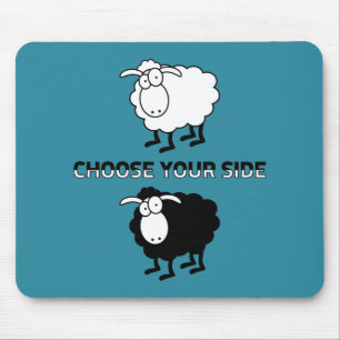Black and white sheep mouse pad