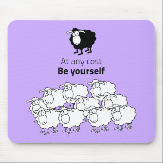 Black and white sheep mouse pad