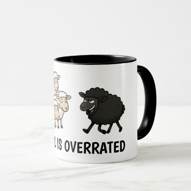 Black and White Sheep Mug (Front Right)