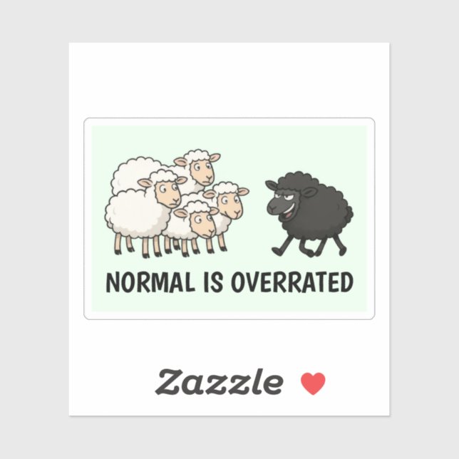 Black and White Sheep Sticker (Sheet)
