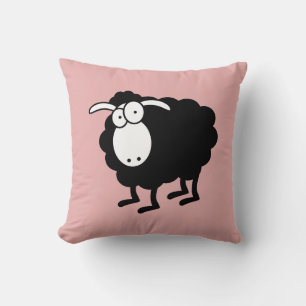 Black and white sheep throw pillow