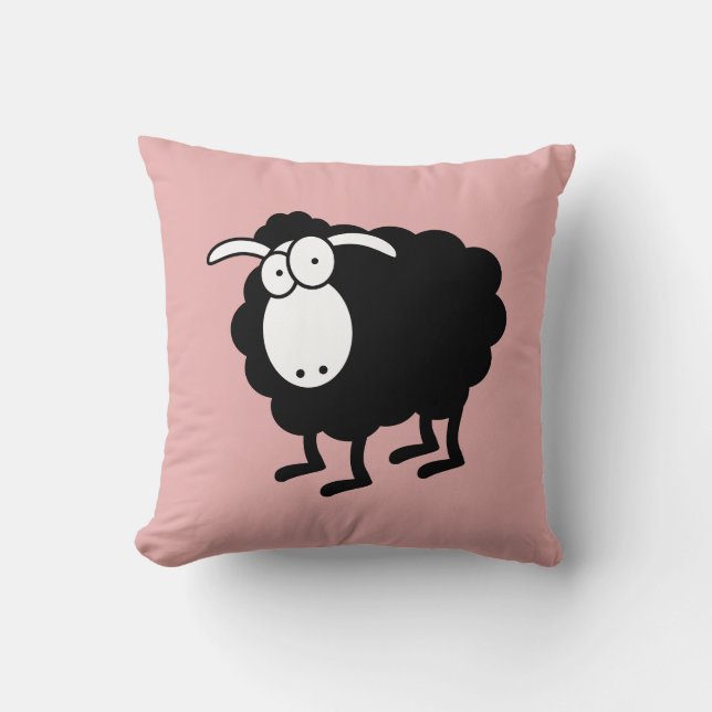 Black and white sheep throw pillow (Front)