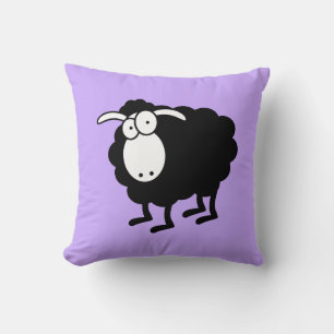 Black and white sheep throw pillow